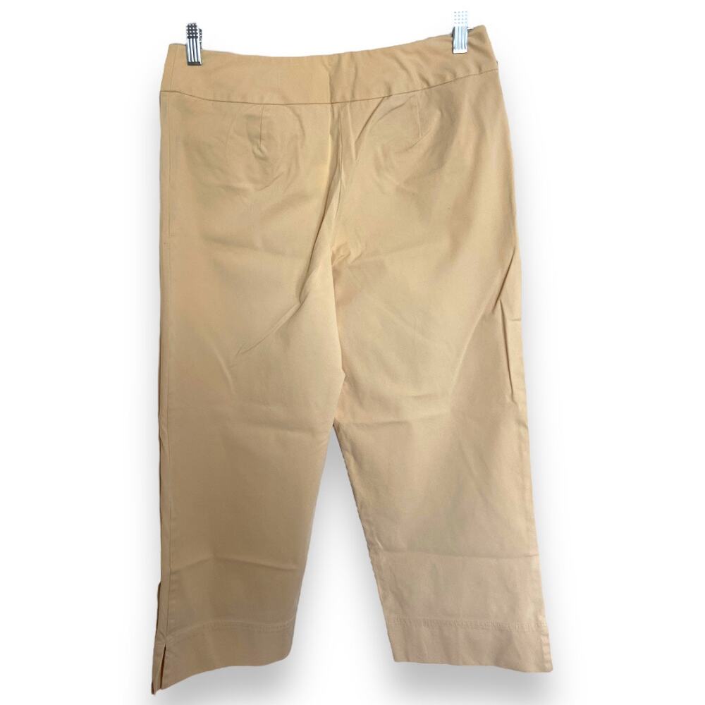 J. Jill Womens Pants Sz 8 Crop Capri Stretch Light Yellow Tan Cream Beige